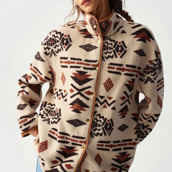 Multicolor Casual Women's Long Sleeve Coat - Picture 7 of 8